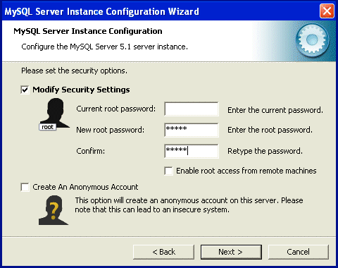 Installing MySQL Set Security PasswordPic