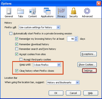 FireFox Settings Tab Pic